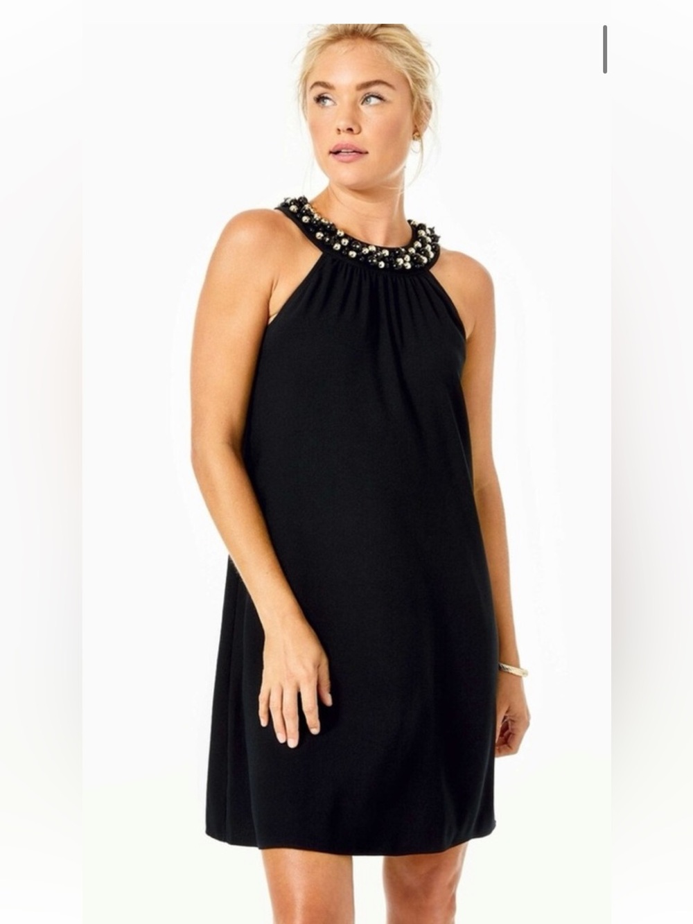 XS Lilly Pulitzer NWT Shawn Dress Black, Gold Baubles, NWT (Minor Flaw)